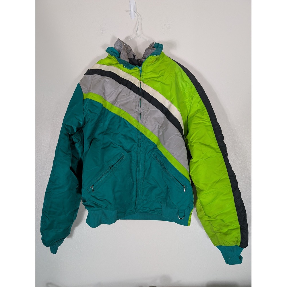 Vintage Men's LT Arcticwear Arctco Snowmobile Jacket Mens Thinsulate Neon Green